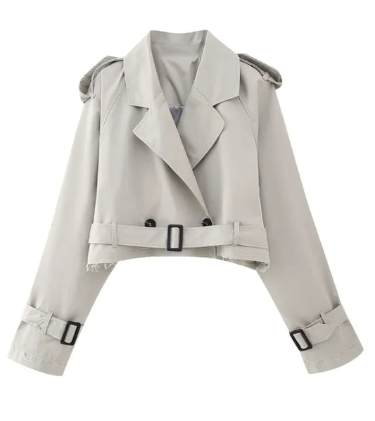 Short Trench Coat with Belt